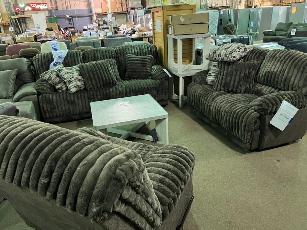 Several sofas in a display room